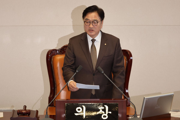 ▲ 우원식 국회의장이 지난 20일 오후 서울 여의도 국회에서 열린 제423회국회(임시회) 제2차 본회의에서 발언하고 있다. /뉴시스