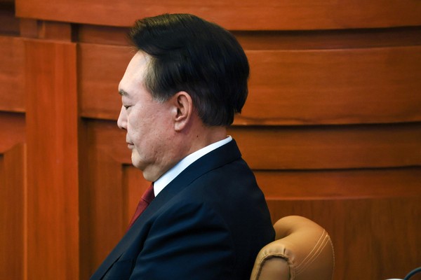 ▲ 탄핵심판 5차 변론 출석한 윤석열 대통령. /뉴시스