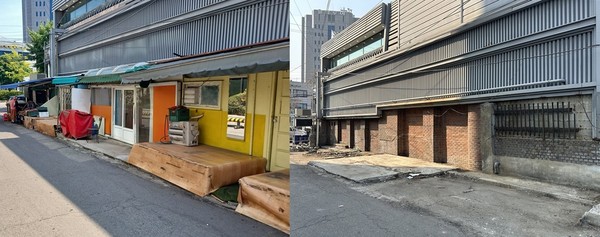 ▲ 정비 전후 모습.