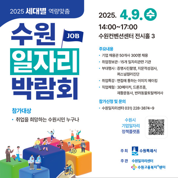 ▲ 2025 수원시 일자리박람회 홍보물.