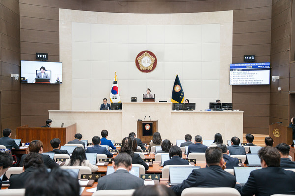 ▲ 용인특례시의회 제292회 임시회 제1차 본회의 전경.
