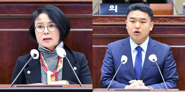 ▲ 노선희 의원(왼쪽)과 한채훈 의원(오른쪽).