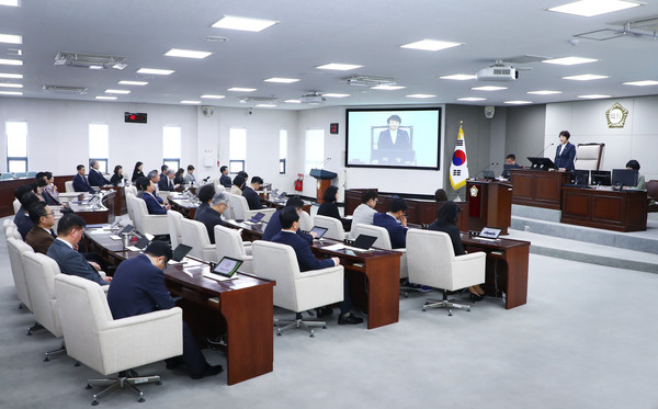 ▲ 송파구의회 제321회 임시회 제1차 본회의 전경.
