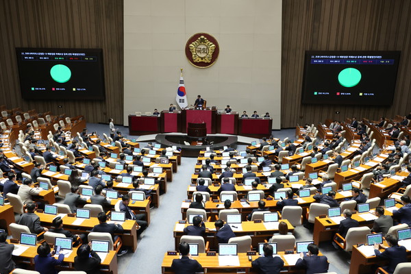 ▲ 여의도 국회에서 열린 제423회 국회(임시회) 제3차 본회의. /뉴시스
