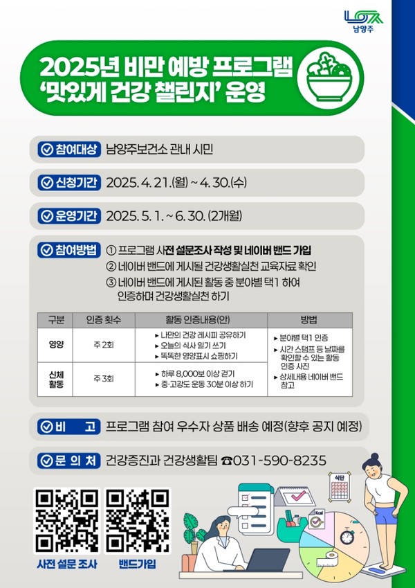 ▲ ‘맛있게 건강 챌린지’ 비대면 프로그램 운영 포스터.