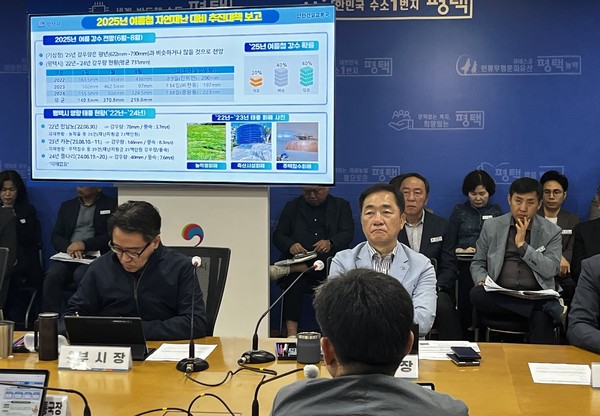 ▲ 평택시 '2025년 여름철 자연재난 대비 추진 대책 보고회' 개최 모습.
