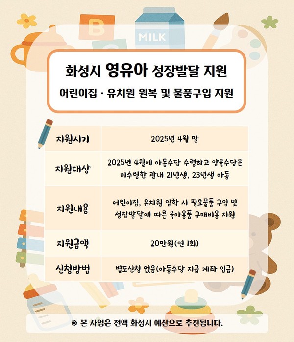 ▲ 영유아 성장발달 지원사업 안내물.