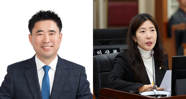 ▲ 성길용 부의장(왼쪽)과 전예슬 의원(오른쪽).