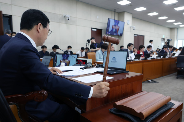 ▲ 행안위 주재하는 신정훈 위원장. /뉴시스