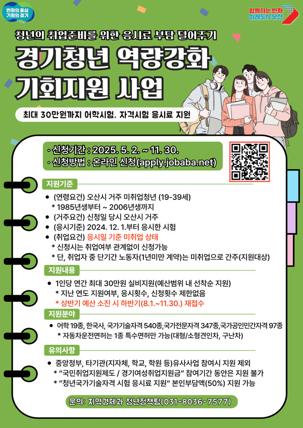 ▲ 경기청년 역량강화 기회지원 사업 안내물.