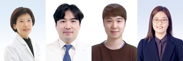 ▲ (왼쪽부터) 순환기내과 서정원, 권주성 교수, 안형범 전임의, 디지털헬스케어연구사업부 유수영 교수.