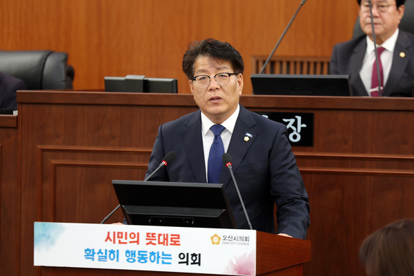 ▲ 전도현 의원 7분 자유발언 진행 모습.