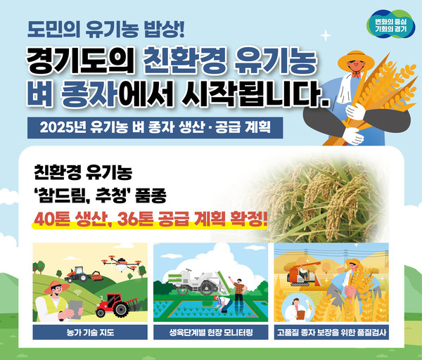 ▲ 2025년 유기농 벼 종사 생산·공급계획 홍보물.
