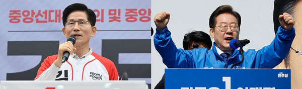 ▲ 제21대 대통령 선거 이재명 더불어민주당 후보와 김문수 국민의힘 후보. /뉴시스