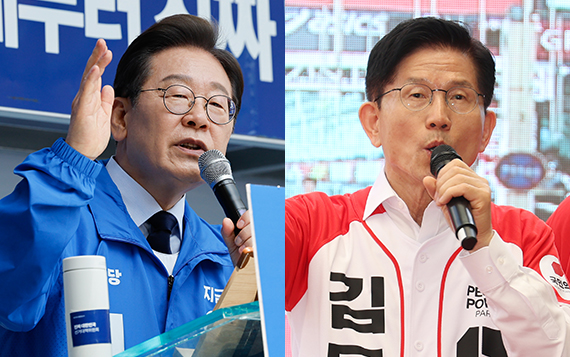 ▲ 제21대 대통령 선거 이재명 더불어민주당 후보와 김문수 국민의힘 후보. /뉴시스