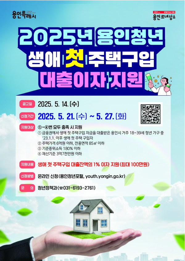 ▲ 청년 생애 첫 주택구입 대출이자 지원 홍보 포스터.