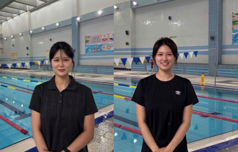 ▲ 아르피아스포츠센터 수영장 안전관리자 유지민-최윤정.