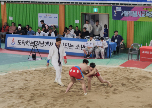 ▲ 전국소년체육대회 씨름 경기 모습.
