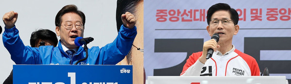 ▲ 제21대 대통령 선거 이재명 더불어민주당 후보와 김문수 국민의힘 후보. /뉴시스