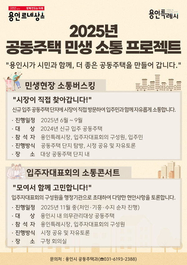 ▲ 용인특례시 2025년 공동주택 민생 소통 프로젝트 안내물.