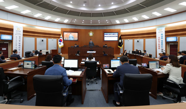 ▲ 오산시의회 제294회 제1차 정례회 본회의 전경.