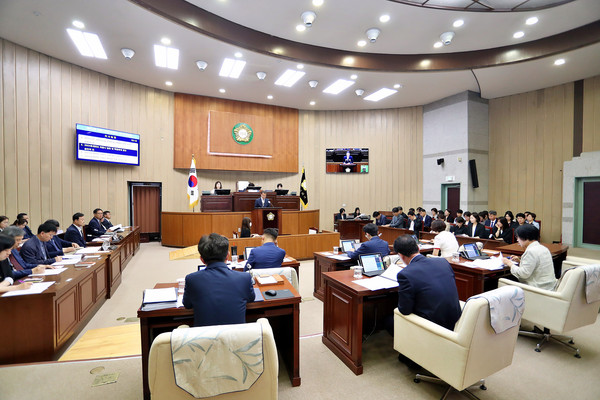 ▲ 의왕시의회 제312회 제1차 정례회 제1차 본회의 전경.