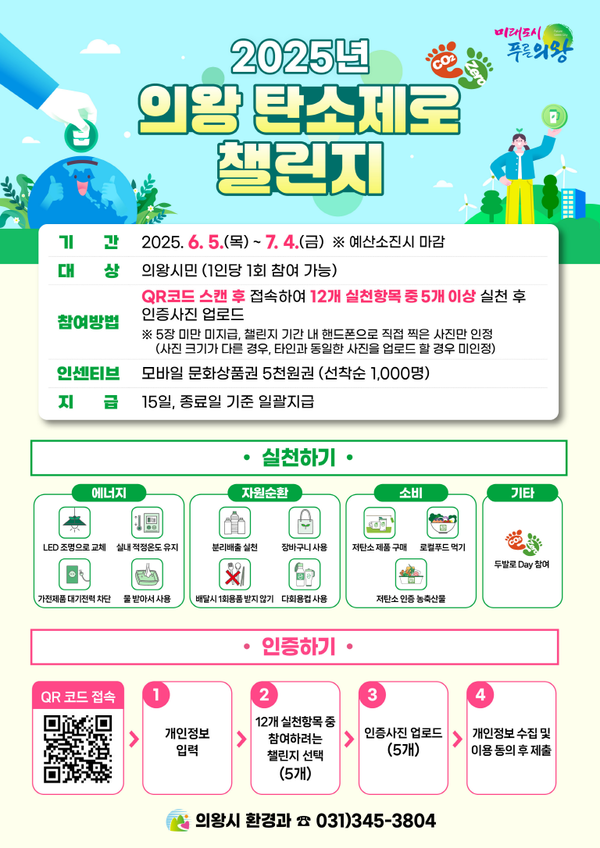 ▲ 2025년 의왕 탄소제로 챌린지 안내물.