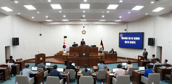 ▲ 하남시의회 제340회 제1차 정례회 제2차 본회의 전경.