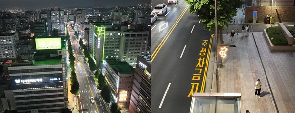 ▲ 보행등 신설 및 노후 가로등 교체 사업 완료 모습.