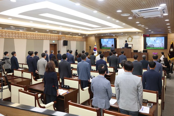 ▲ 평택시의회 제256회 제1차 정례회 제1차 본회의 전경.