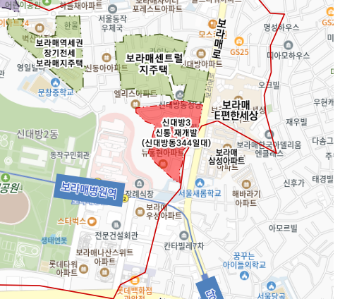 ▲ 신대방동 344-132일대(신대방3) 위치도.