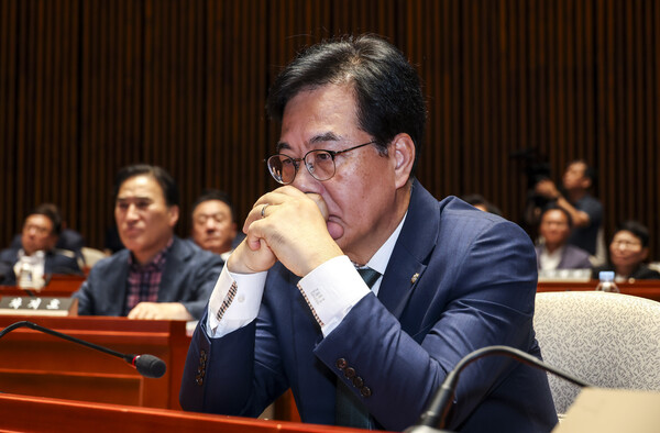 ▲ 긴급의총 참석한 송언석 비대위원장. /뉴시스