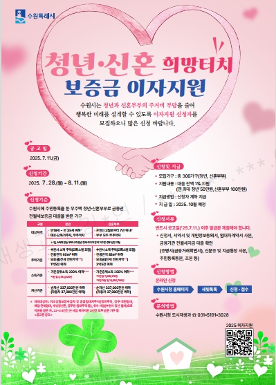 ▲ 청년·신혼 희망터치 보증금 이자지원 홍보물.
