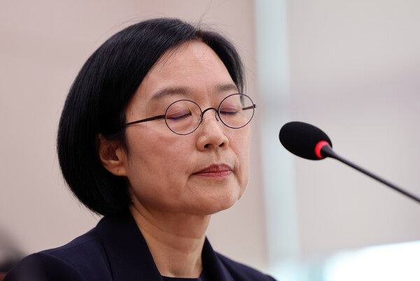 ▲ 눈 감은 한성숙 후보자. /뉴시스