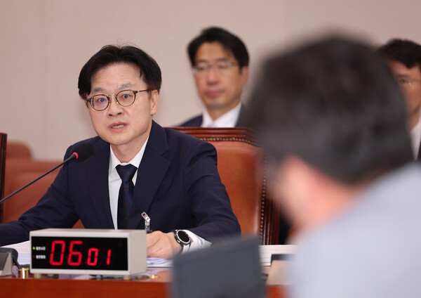 ▲ 발언하는 김정관 후보자. /뉴시스