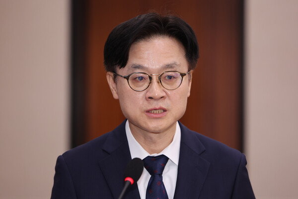 ▲ 발언하는 김정관 후보자. /뉴시스