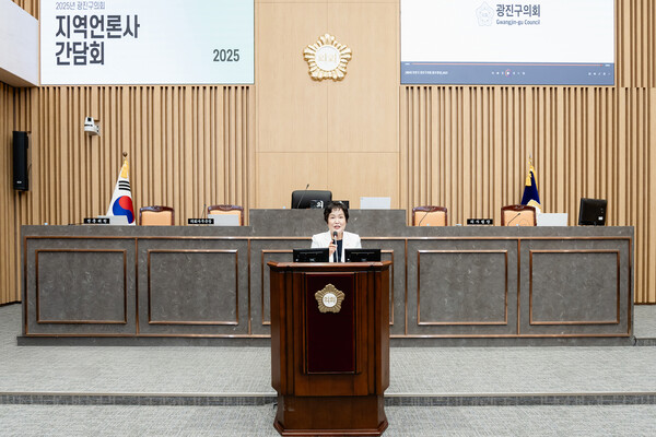 ▲ 전은혜 의장이 지역언론사 간담회에서 발언하고 있다.