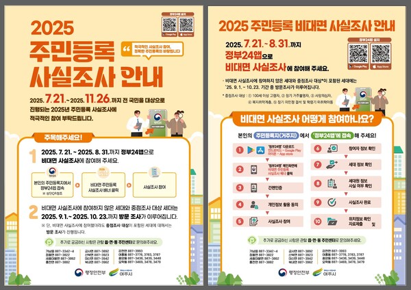 ▲ 2025 주민등록 사실조사 안내물.