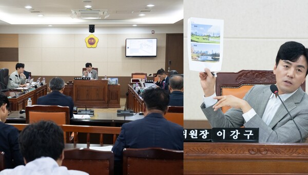 ▲ 인천시의회 산경위 '송도 국제업무지구 활성화 및 11공구 도시계획 변경 관련 소위원회' 4차 회의 개최 모습.