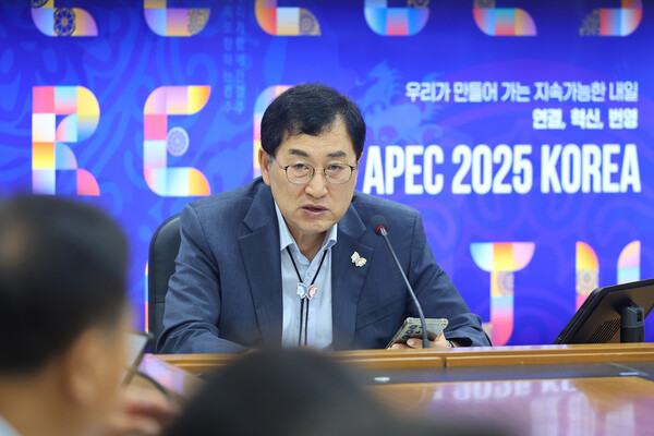 ▲ 주낙영 경주시장이 국소본부장회의에서 발언하고 있다.