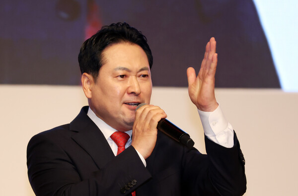 ▲ 정견 발표하는 장동혁 후보. /뉴시스