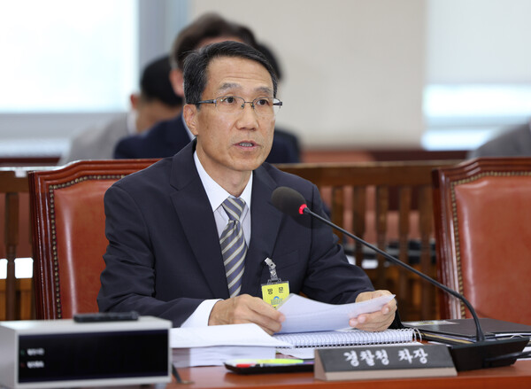 ▲ 지난 7월 9일 오전 서울 여의도 국회에서 열린 행정안전위원회 법안심사제2소위원회에서 유재성 신임 경찰청장 직무대행이 발언하고 있다. /뉴시스