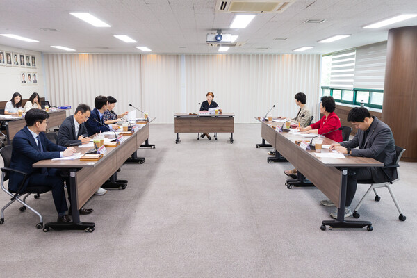 ▲ '안산시 상권 분석 및 골목상권 활성화 방안 연구' 용역 중간보고회 개최 모습.