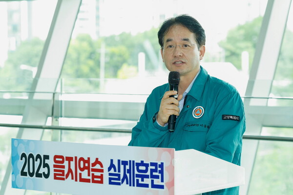 ▲ ‘2025 을지연습 실제훈련’에서 인사말 중인 이동환 고양특례시장.