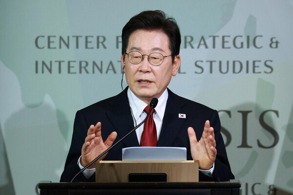 ▲ 미 전략국제문제연구소 연설하는 이재명 대통령. /뉴시스