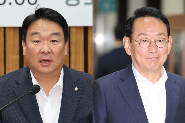 ▲ 사무총장에 내정된 정희용 의원-정책위의장에 내정된 김도읍 의원. /뉴시스
