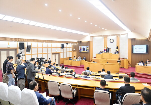 ▲ 파주시의회 제258회 임시회 제1차 본회의 전경.