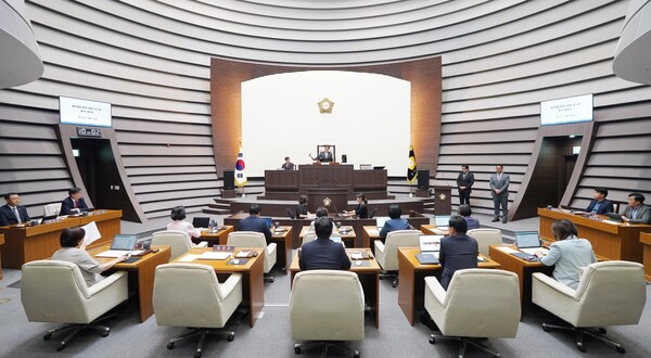 ▲ 광주시의회 제318회 임시회 개최 모습.