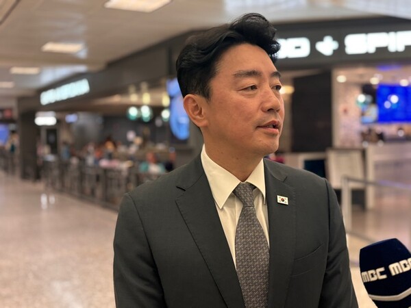 ▲ 미국 도착한 강훈식 비서실장. /뉴시스