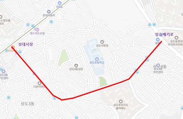 ▲ 성대로 일대 계획 구간.